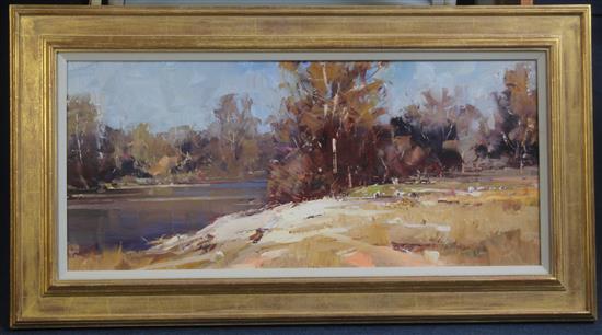 Ken Knight (Australian b.1956) The Rurrun Bidgee River, 14 x 31.5in.